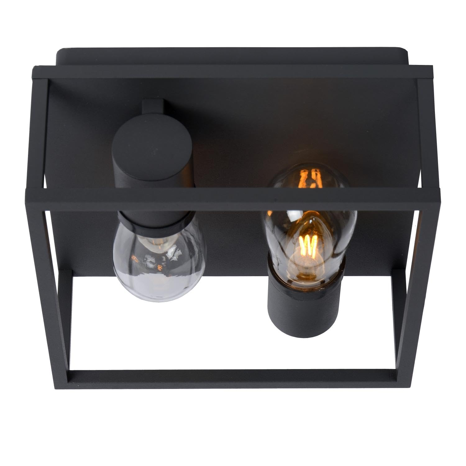 LUCIDE CARLYN - Deckenleuchte Badezimmer - 2xE14 - IP54 - Schwarz