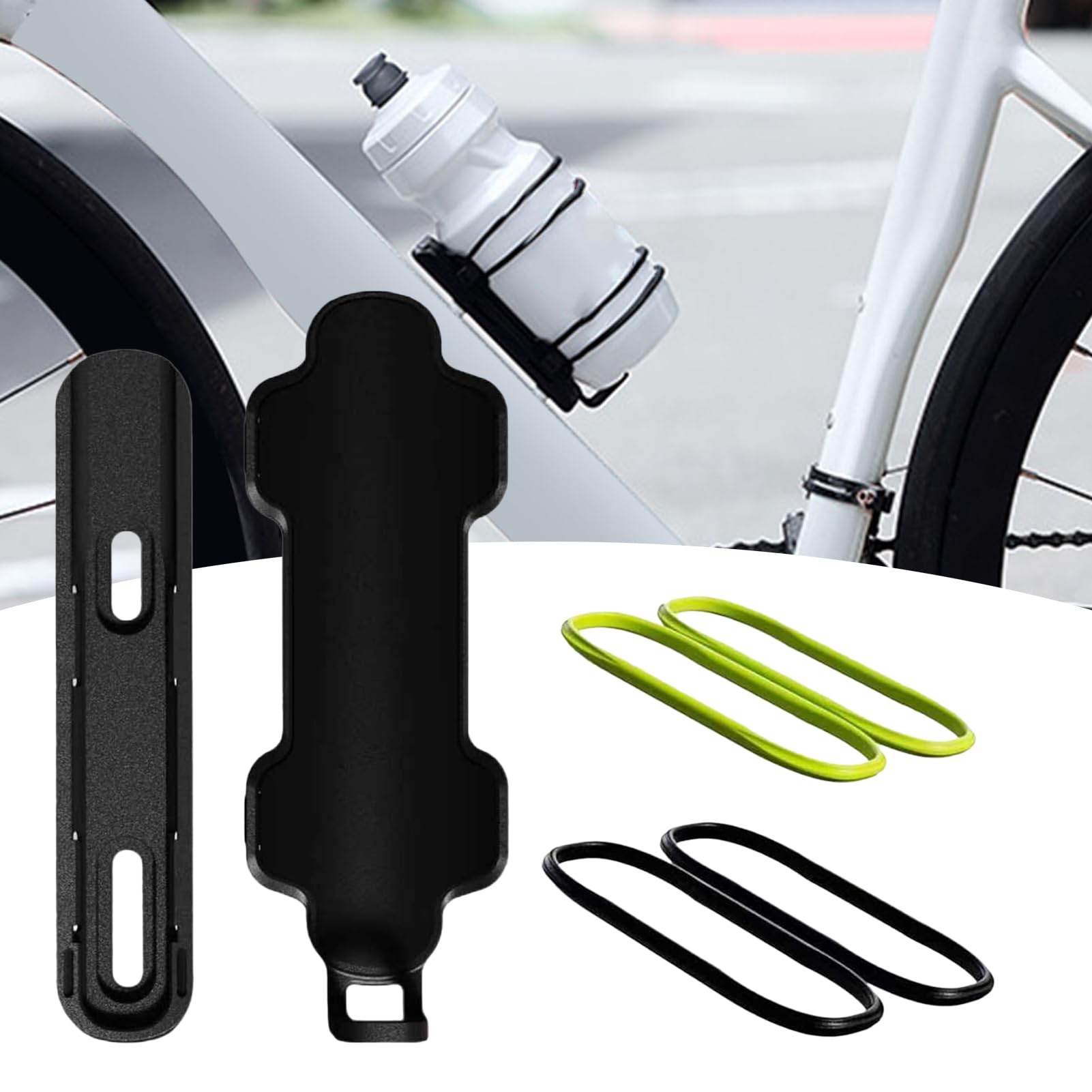 Uchwyt rowerowy na butelkę wody z paskami mocującymi i magnetycznym schowkiem, akcesoria rowerowe do jazdy na rowerze górskim, skutera elektrycznego, na zewnątrz, dojazdy do pracy