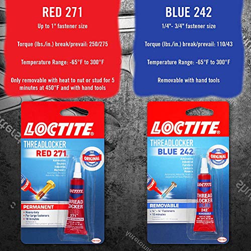 image for Loctite Threadlocker Blue 242 - Removable Thread Lock Glue for Nuts, B
