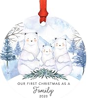 Vista 84 de Andaz Press Adorno de recuerdo de Navidad de metal redondo personalizado para la familia, My First Christmas As Gigi 2024, acuarela de osos polares