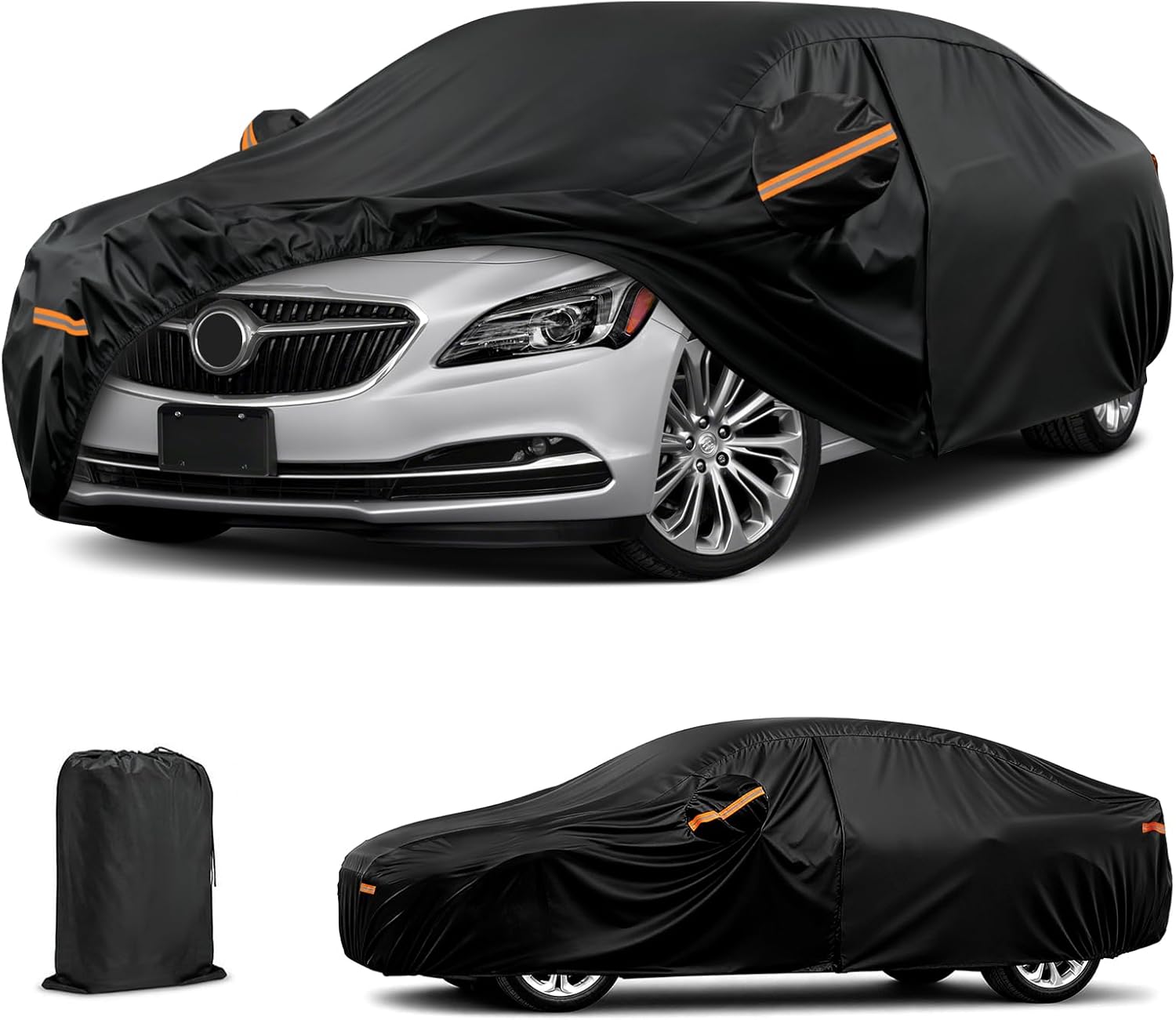 Car Cover for Kia K5 2020-2026, Honda Accord, Buick Lacrosse, Lexus ES, Audi A6, 6 Layers Waterproof Car Covers with Zipper for Snow Rain Sun Dust Leaves Bird droppings Protection