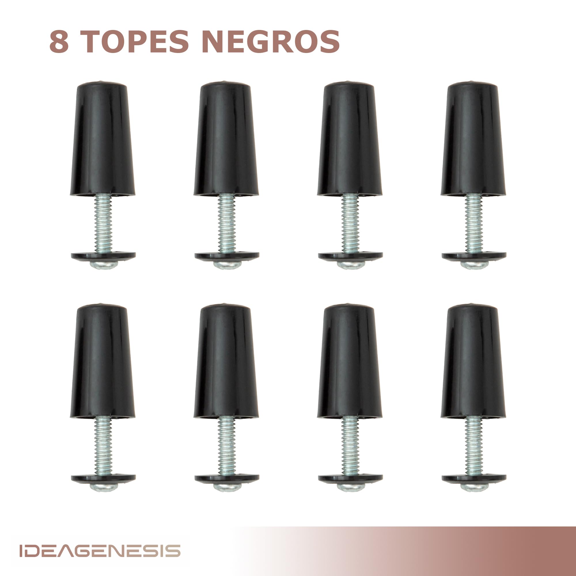 IdeaGenesis - 40 mm Roller Blind Stops Made of PVC, Includes everything you need for mounting Washers and Screws (12, Black) - Image 2