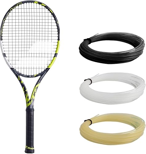 Babolat Pure Aero 98 - Raqueta de tenis (agarre de 4 14 pulgadas) ensartada con 0.66 onzas de White Babolat Syn Gut a tensión de rango medio