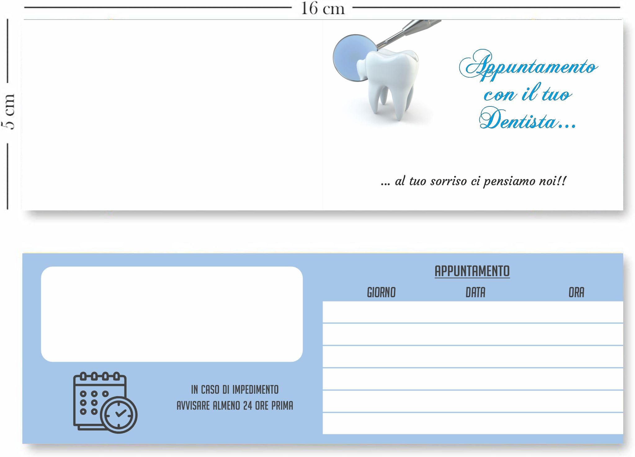 GHIBLI Biglietti Appuntamento per Dentista – Tessere Promemoria per Fissare Appuntamenti ai Pazienti Studio Odontoiatrico con 5 Righe Giorno Data Ora – Utili per Trattamenti e Igiene Dentale (250)