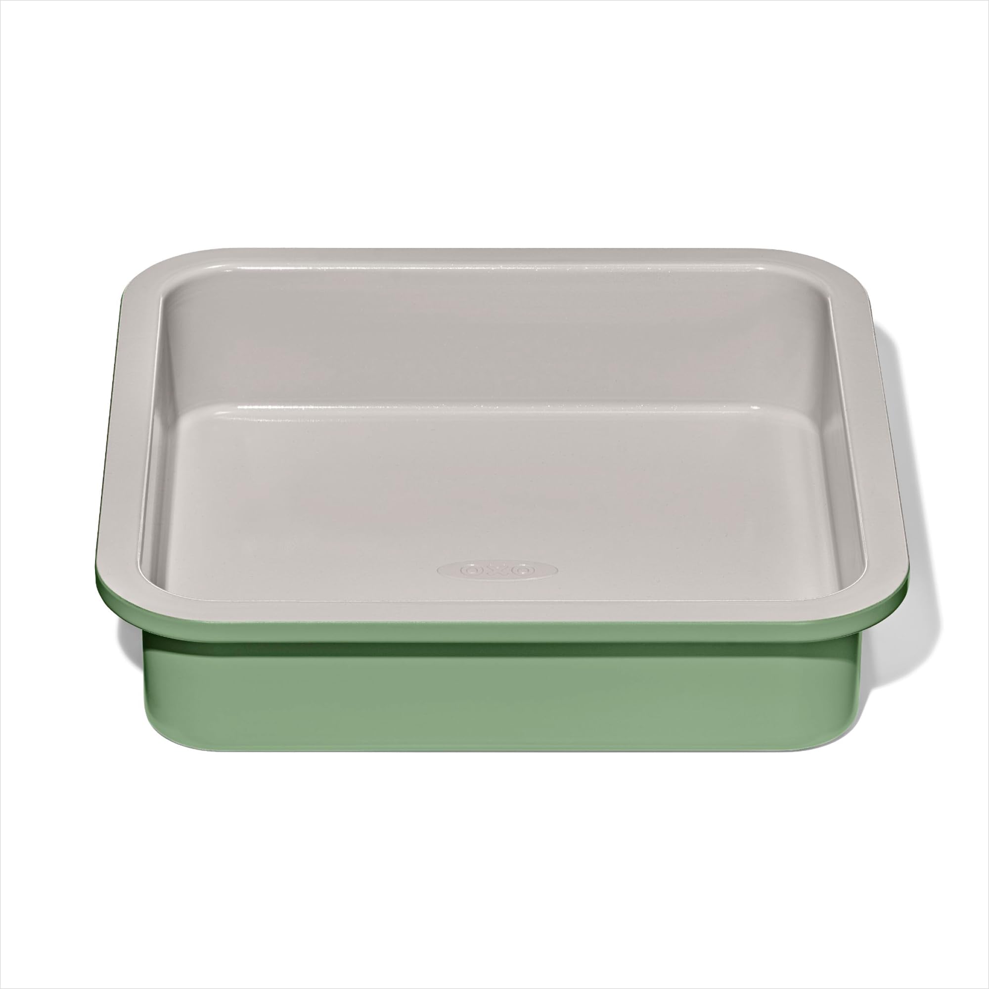 OXO Good Grips Non-Stick Pro Ceramic Coated Metal Bakeware Cake Pan — 9 in Square— Basil, Square Baking Pan for Cakes, Brownies and Cookies