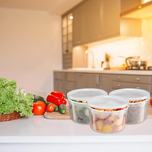Miniatura 2 de Recipientes de plástico para almacenamiento de alimentos de 64 onzas con tapas, 12 juegos, recipientes aptos para microondas, congelador y