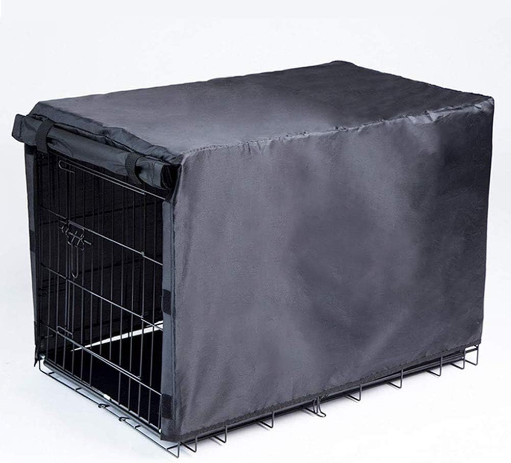 Avanigo Black Dog Crate Cover for 24 36 42 48 Inches Metal Crates Wire Dog Cage,Pet Indoor/Outdoor Durable Waterproof Pet Kennel Covers (42 INCH)