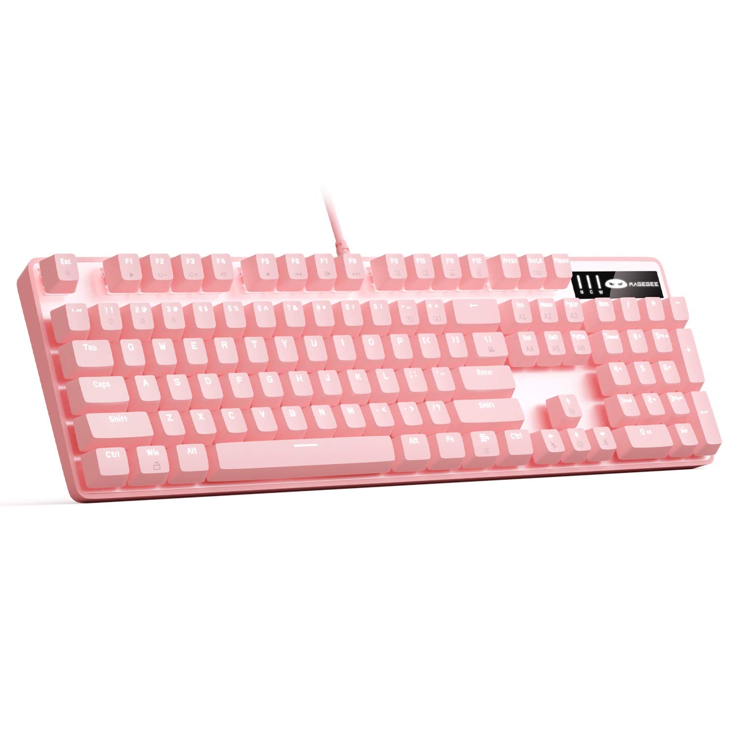 Pink Gaming Keyboard USB Wired Keyboard,MageGee New Mechanical Storm Adjustable Backlight Keyboard Splash-Proof Ideal for PC/Laptop/MAC Game(Pink)
