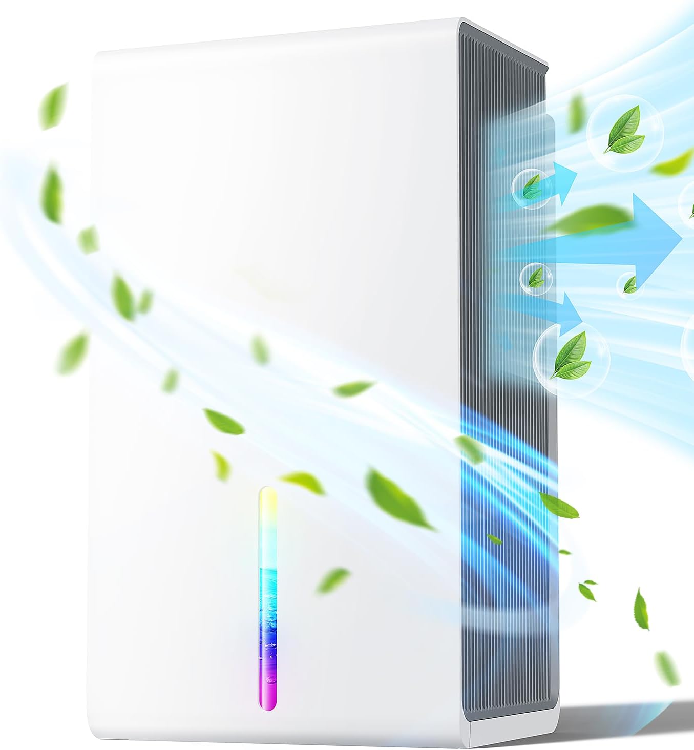 Déshumidificateur D'air électrique 1500 Ml - Ultra Silencieux (<35 DB), Minuterie 24h, LED Colorées - Pour Salle De Bain, Chambre, Jusqu'à 60 M²