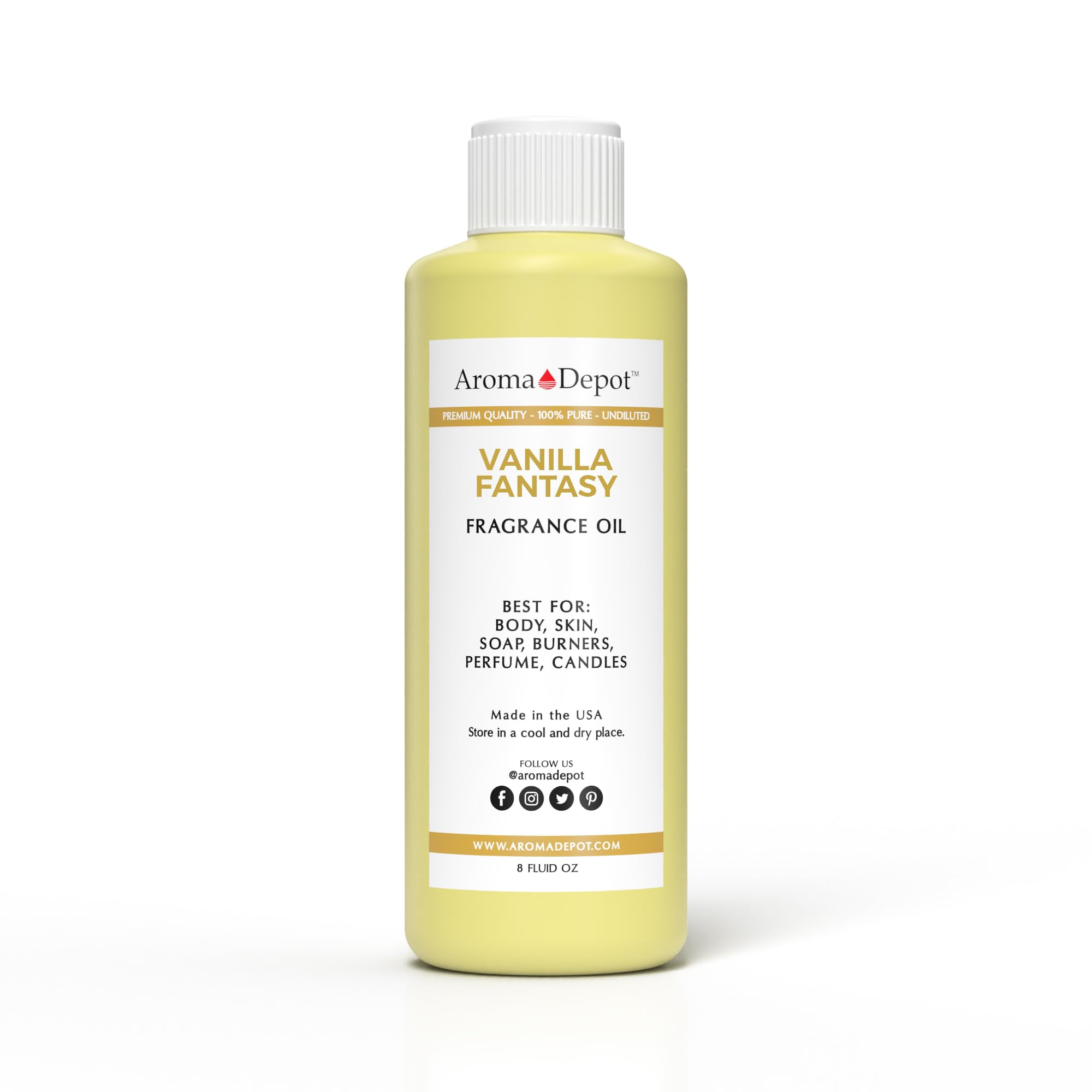 Aroma Depot 8oz / 8 Ounces Vanilla Fantasy Perfume Oil for Making, Body Oil, Soap, Candle Making &amp; Incense. Our Version is a Premium Quality Undiluted &amp; Alcohol Free