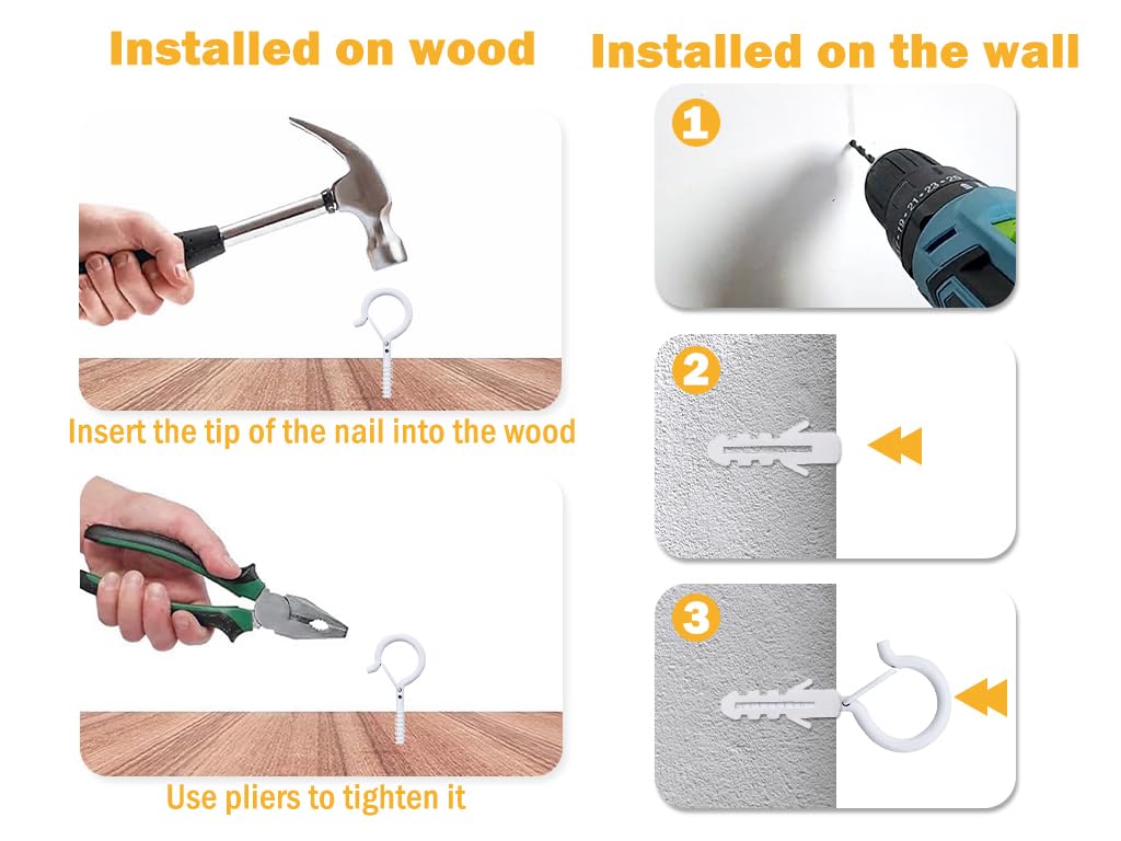 30PCS Ganci Avvitabili Ganci Q-Hanger, Ganci a Vite per Soffitto con Fibbia di sicurezza, Soffitto Chiusura Sicurezza Gancio, Gancio per Vite Acciaio Inossidabile, per Gabbia, Botanica (Bianco)