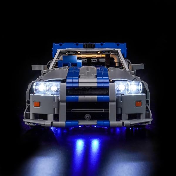 Kit di illuminazione LED decorativo compatibile con Lego 2 Fast 2 Furious Nissan Skyline GT-R (R34) Car 42210 (senza modello) - 5