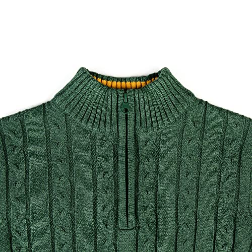 Image of Kid Nation Boys Sweater Cotton Quarter Zip Sweater Kids Cable Knit Pullover | Casual 1 /4 Zip Sweater for Child 3-14 Years (Previously Amazon Essentials)