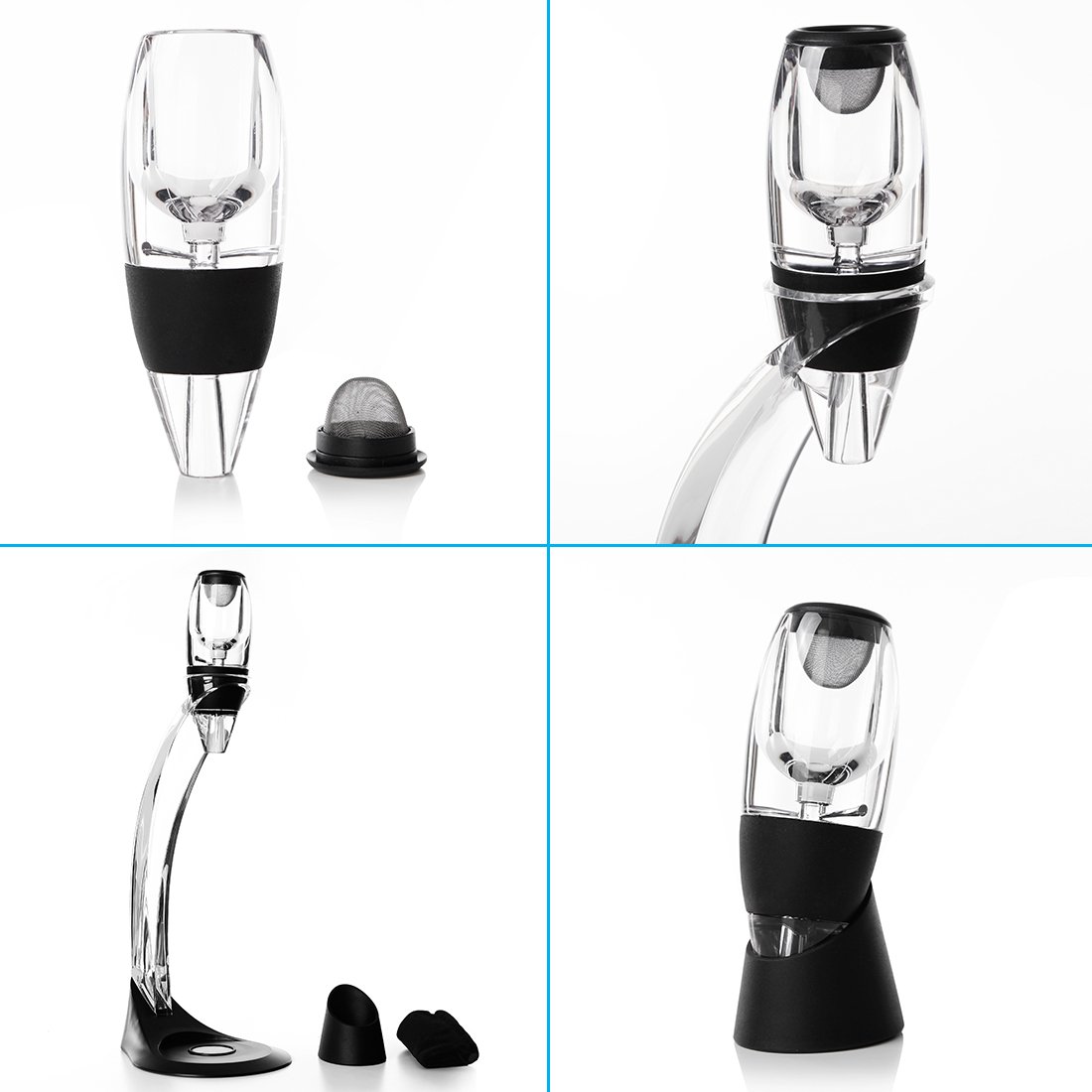 snaideal Deluxe zestaw upominkowy bez użycia rąk karafka do wina niezbędnik napowietrzacz do wina i wieża zestaw upominkowy