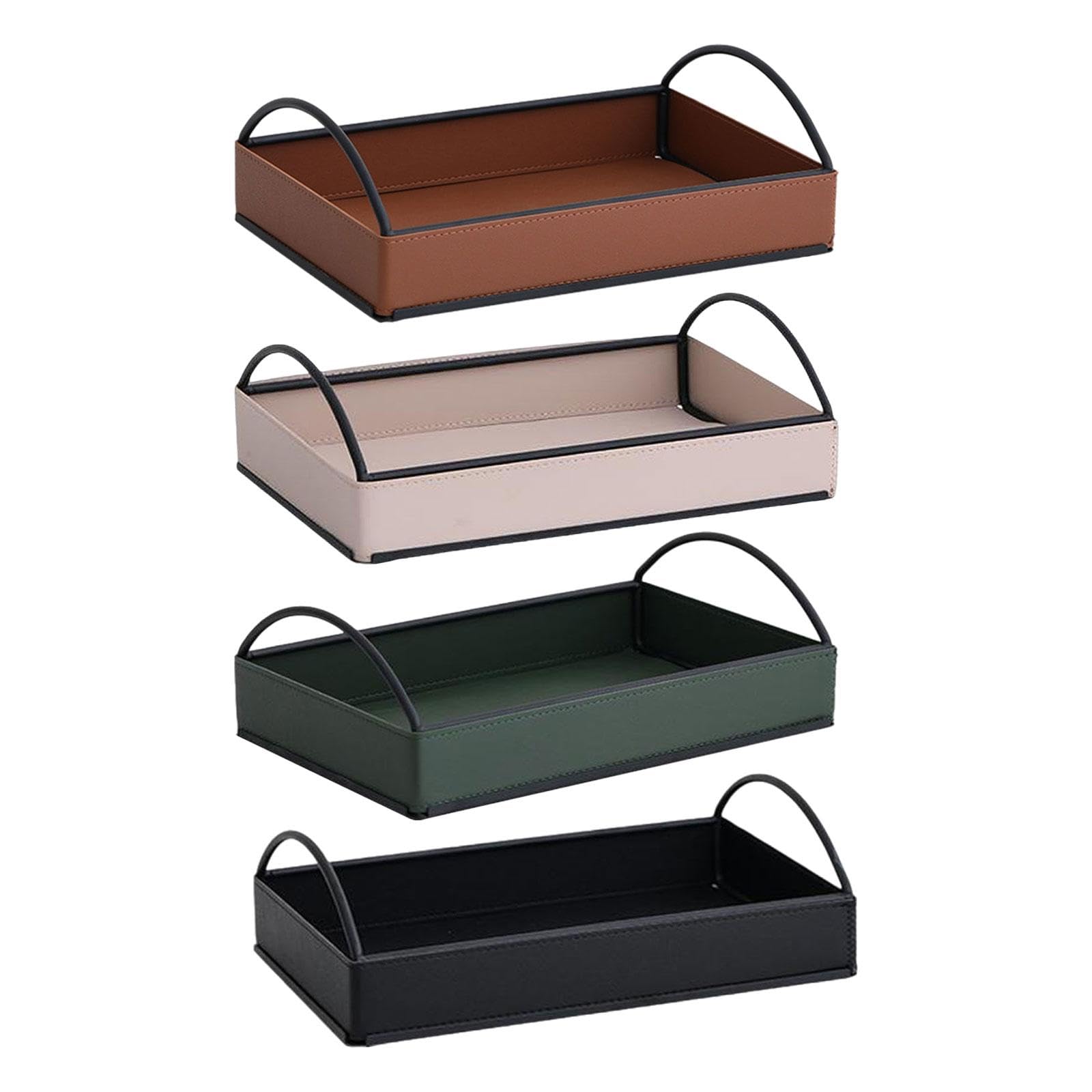 BNF®Valet Tray Organizer PU Leather Iron Keys Tray for Bathroom Entryway Dresser Brown|Home & Garden|Household Supplies & Cleaning|Home Organization|Storage Boxes 2
