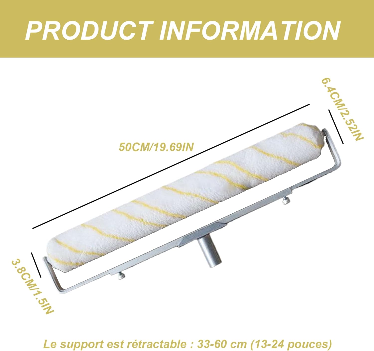Paint Roller Covers, 20 Inch Replacement Paint Roller Cover with Aluminum Alloy Support Stand for House Painting Supplies Microfiber Rollers