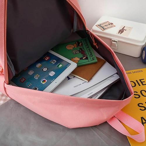 Miniatura 5 de Mochila kawaii de 4 piezas para la escuela, mochila estética kawaii, suministros escolares Kawaii, conjunto de mochila con accesorios, Blanco,