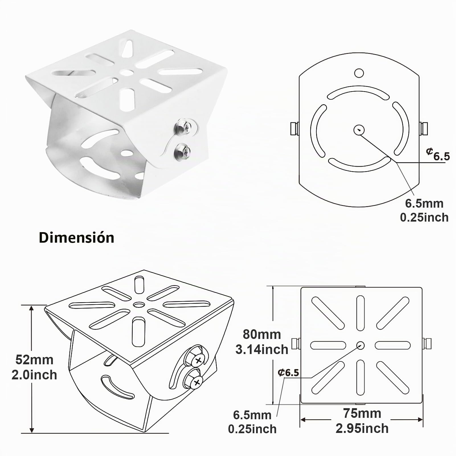 WiTi Soporte de Brazo Doble Resistente de 40cm para cámaras, Poste Largo con 2 Soportes para Sistema de videovigilancia de Seguridad CCTV, solución para proyectos hogar Uso en Interiores y Exteriores