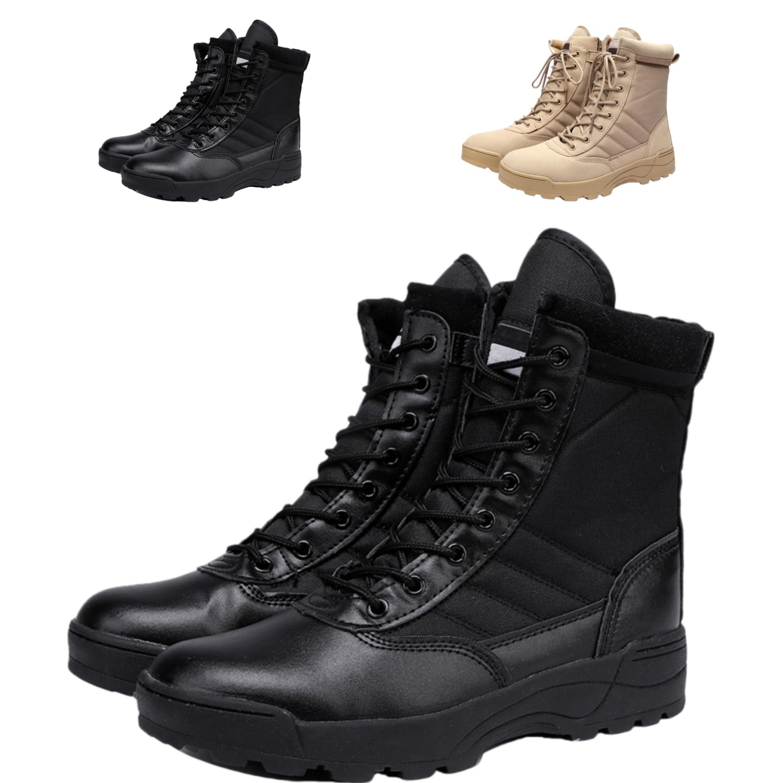 Botas de entrenamiento, botas de camping, botas tácticas de senderismo, botas de montaña resistentes a los golpes y a los golpes, botas de combate con suela de goma resistente al desgaste.