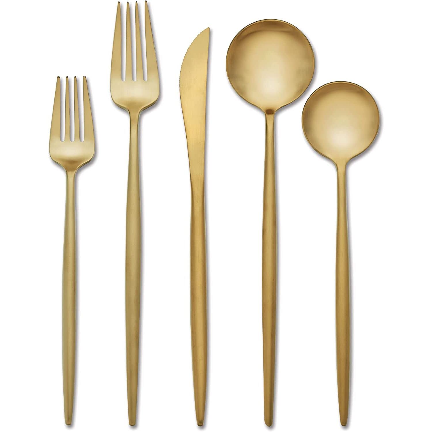 Hampton ForgeSFB70G08RM Zephyr 18/10 Satin Gold 8 Pc Chopsticks, Steel, Metallic