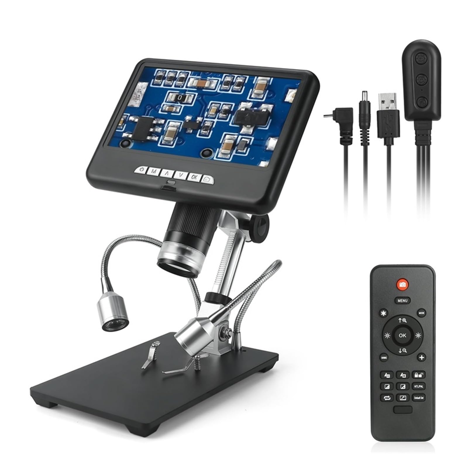 Mikroskop dla dorosłych dzieci, 7 "mikroskop Cyfrowy 2MP 100X USB 3D Mikroskopy Wideo Do Naprawy Telefonu Narzędzie Do Lutowania Lupa Do Biżuterii Obracanie Obrazu dla dzieci uczniów dom szkoła labora