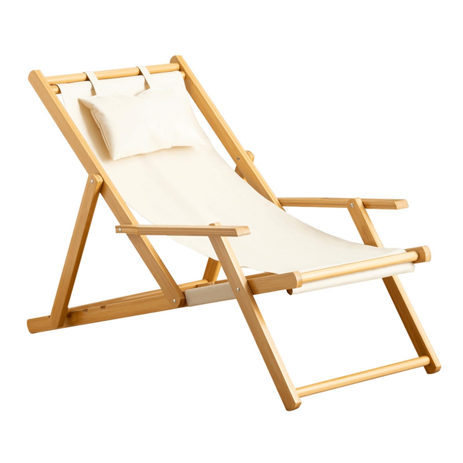 Chaise de plage pliante extérieure blanche pour s'asseoir ou s'allonger
