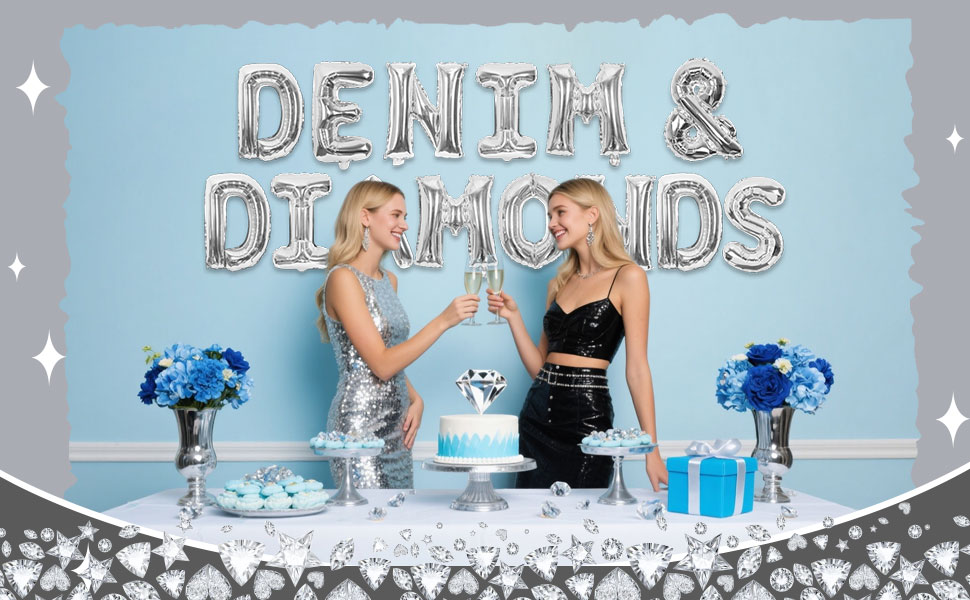 Amazon.com: Wonmelody Denim and Diamonds Party Decorations Include Denim and Diamonds Silver Balloon Banner Denim and Pearls Party Decor for Crystal Theme Bridal Shower Blue Jeans Wedding Bachelorette Party : Home & Amazon.com: Wonmelody Denim and Diamonds Party Decorations Include Denim and Diamonds Silver Balloon Banner Denim and Pearls Party Decor for Crystal Theme Bridal Shower Blue Jeans Wedding Bachelorette Party : Home &