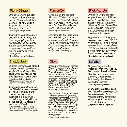 Greenhouse Juice Organic Variety Pack Wellness Shots 12-Count 60ml Glass Bottles | Includes: 2 Fiery Ginger, 2 Farma-C+, 2 Inside Job, 2 Pick-Me-Up, 2 Lullaby & 2 Glow | Vegan & Gluten-Free - Image 4