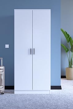 Abete - 2 Door Wardrobe With 1 Drawer + Nightstand + 3 Drawer Dresser Set - White