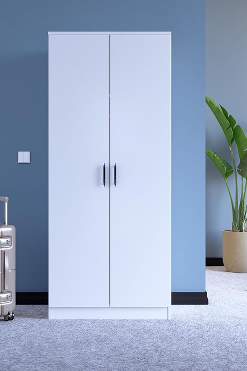Abete - 2 Door Wardrobe With 1 Drawer + Nightstand + 3 Drawer Dresser Set - White