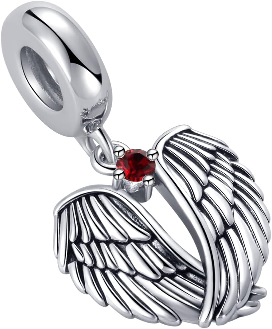 Angel Wings Charm Compatible with Pandora Charms Bracelets Birthday Pendants for Women Jewelry - Image 3