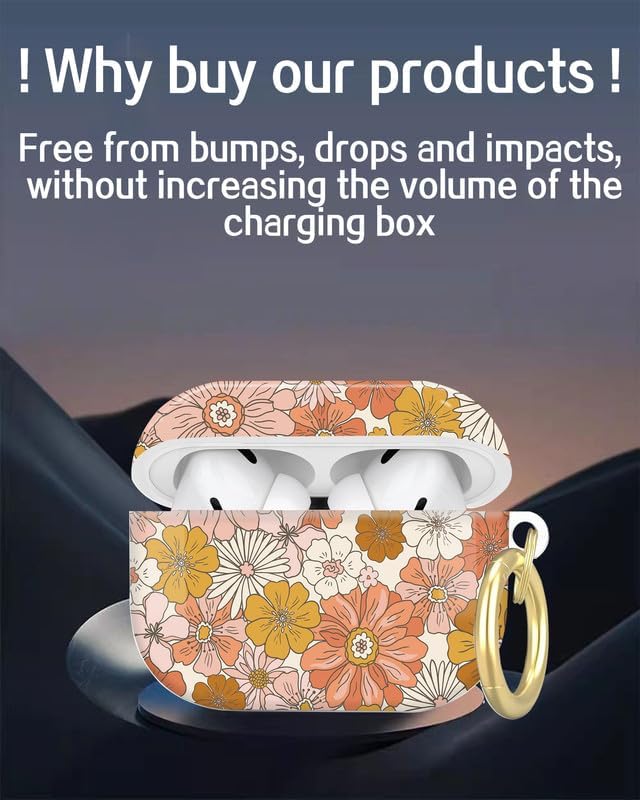 Miniatura 6 de Funda compatible con AirPod Pro de 21 generación con llavero, funda protectora completa a prueba de golpes para auriculares inalámbricos para Airpod