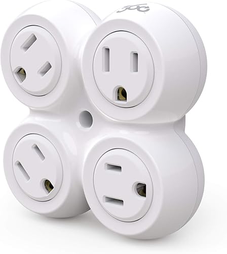 360 Electrical 36031 Revolve Basic 4 Adaptador giratorio multisalida, sin tamaño, blanco