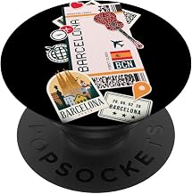 Airport and Airline Tags - Boarding Pass of Spain, Barcelona PopSockets Standard PopGrip