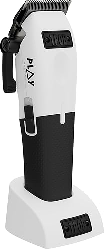 TPOB Play Barber - Cortapelos para hombre 7500 RPM con empuñaduras de goma (blanco)