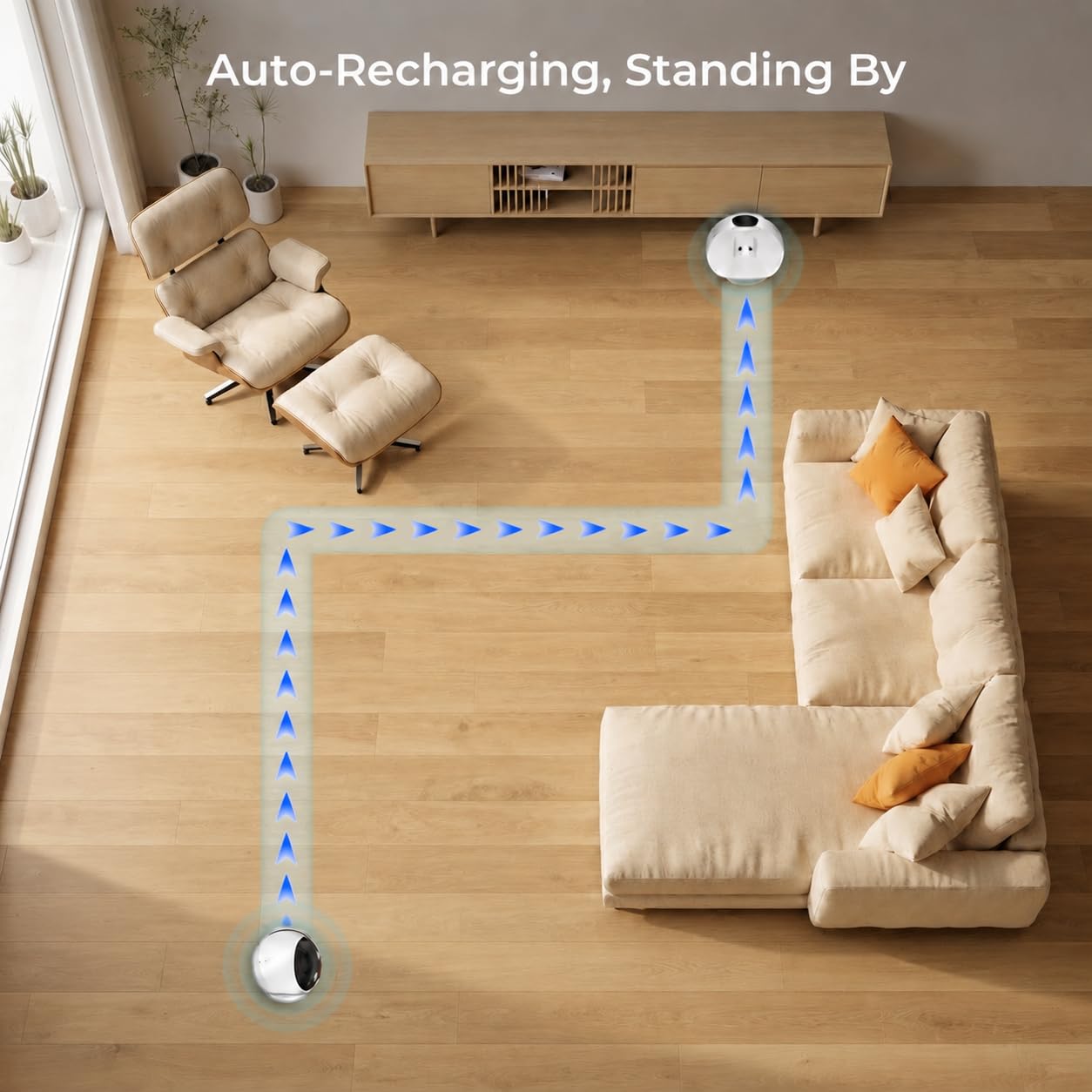 Roboter Haustierkamera 2K HD, App-Steuerung, Nachtsicht & AI-Tracking