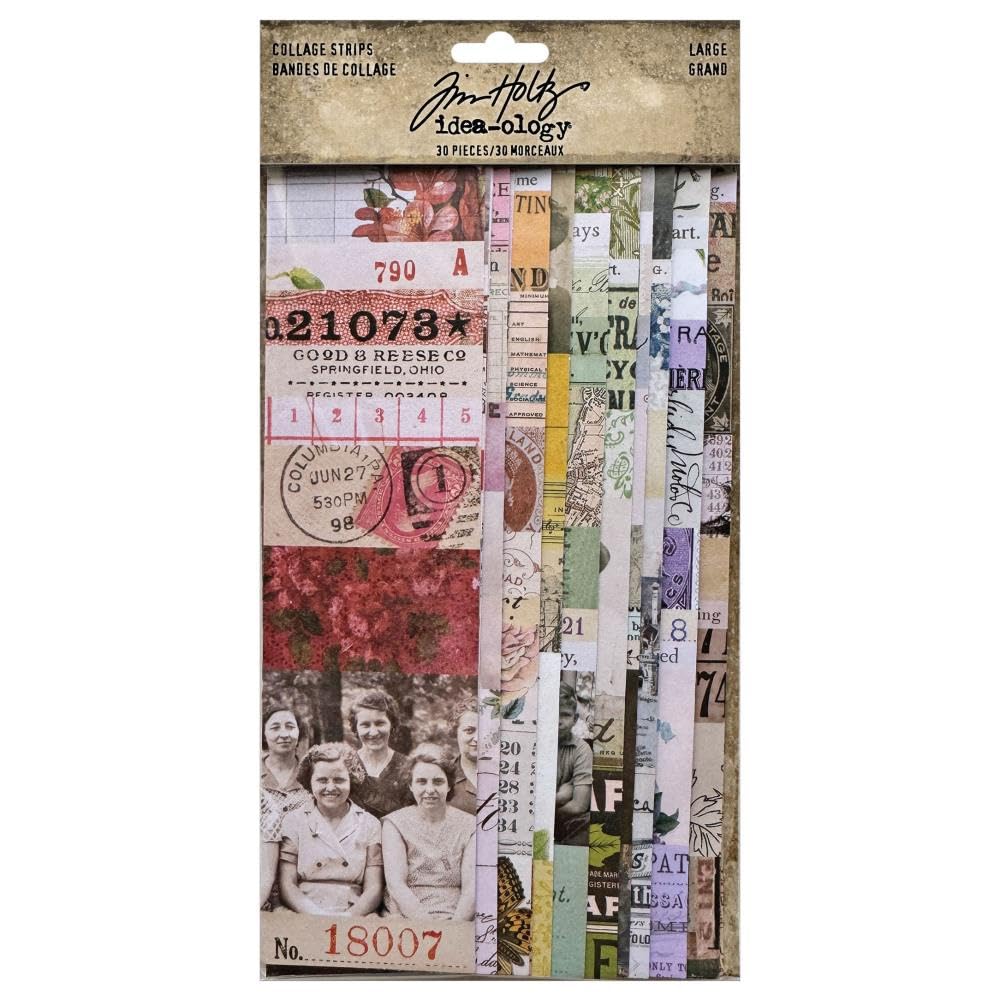 Tim Holtz Idea-ologyLarge Collage Paper Strips, Mixed Colors
