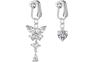 Fake Belly Piercing, Fake Belly Button Piercing - Clip On For Non Pierced Belly Button