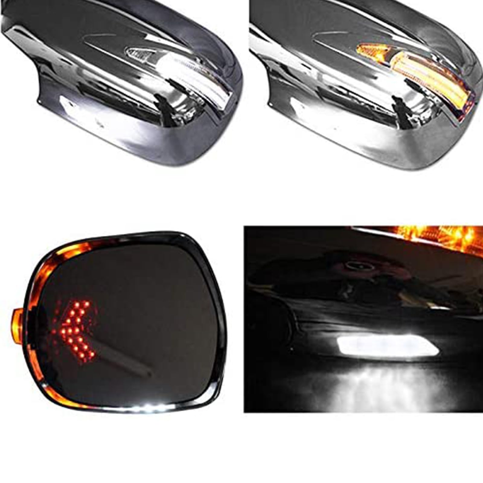 Amazon | KICARYAJP 200系 ハイエース メッキ ドアミラー 2色 LED 