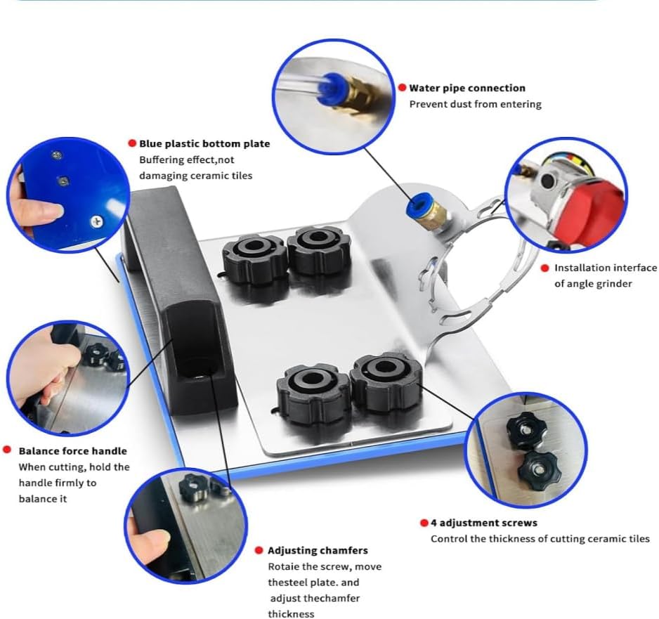 100 Type Angle Grinder Stand, Steel 45 Degree Tile Cutter Tool Tile Chamfering Tool, Cutter Angle Grinder Stand for Cutting Ceramic Stone, Silver