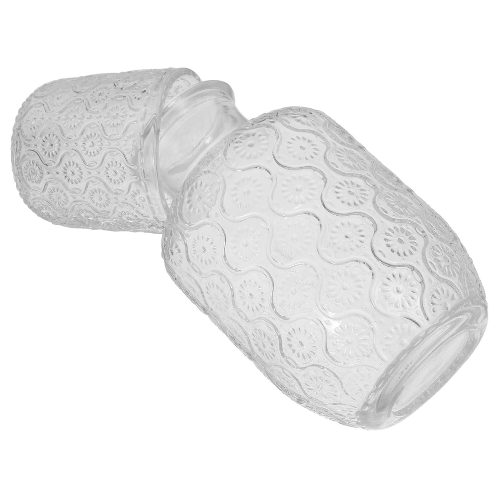 Jarra de Agua Nocturna de Vidrio 600ml con Vaso 2 Piezas