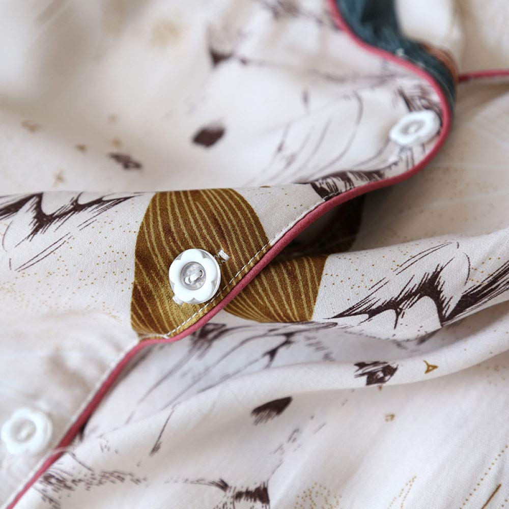 Conjunto De Pijamas De Mujer,Pijama Suave De Algodón Viscosa 100% Con Bolsillos Estampado Fino Manga Larga Con Botones Conjuntos De Pijamas Ropa De Dormir De Verano Ropa De Dormir Ropa De Dormir,Bei