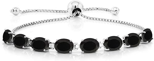 Miniatura 3 de 1160ct Oval negro ónice Juego de arete de pulsera de plata de ley 925