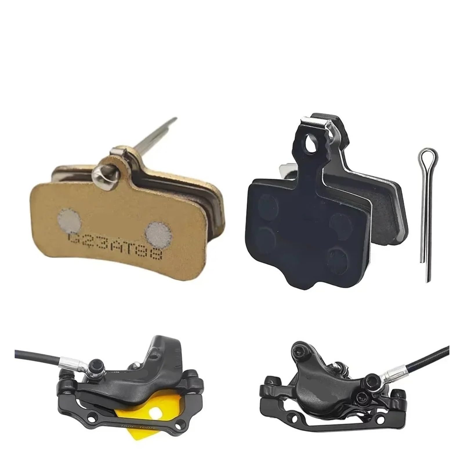 Vordere Für MTB- Und E-Bike-Scooter-Bremssattel-Teile 2/4 Kolben Y-5 Für A5-D Bremsbeläge Keramik Hydraulische Scheibenbremse Motorrad Bremsbeläge(4-pistons 4 Pairs)