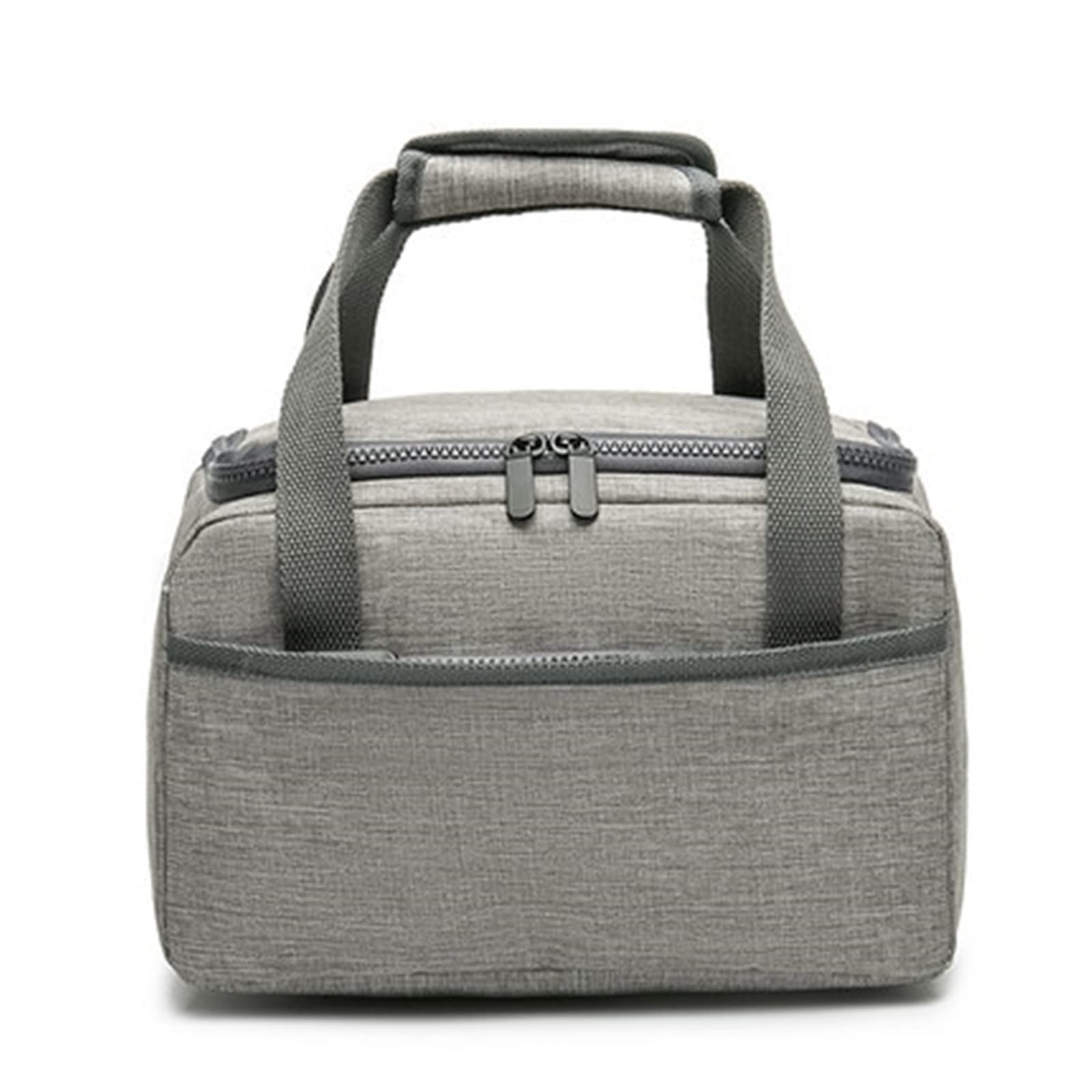 Bolsa de Picnic Bolsa for lonchera bento de lona aislante gruesa Bolsas de Almuerzo(Grey)