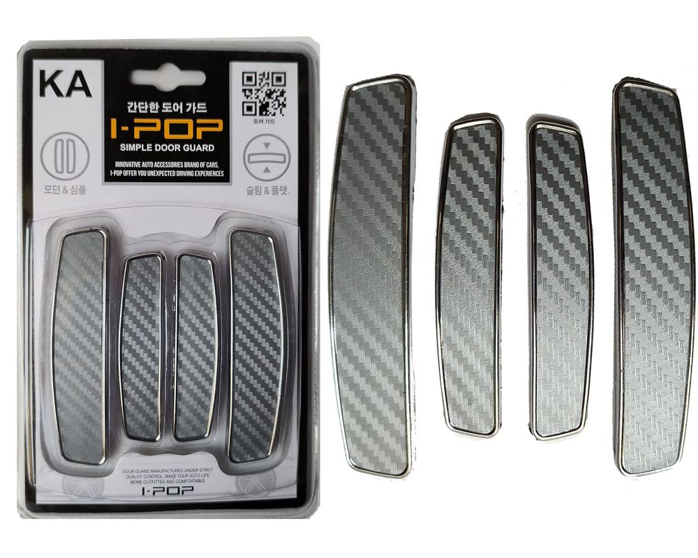 Auto E-Shopping Car Door Guard Edge Protector Designed Silver Color Universal for All Cars 4 Pieces