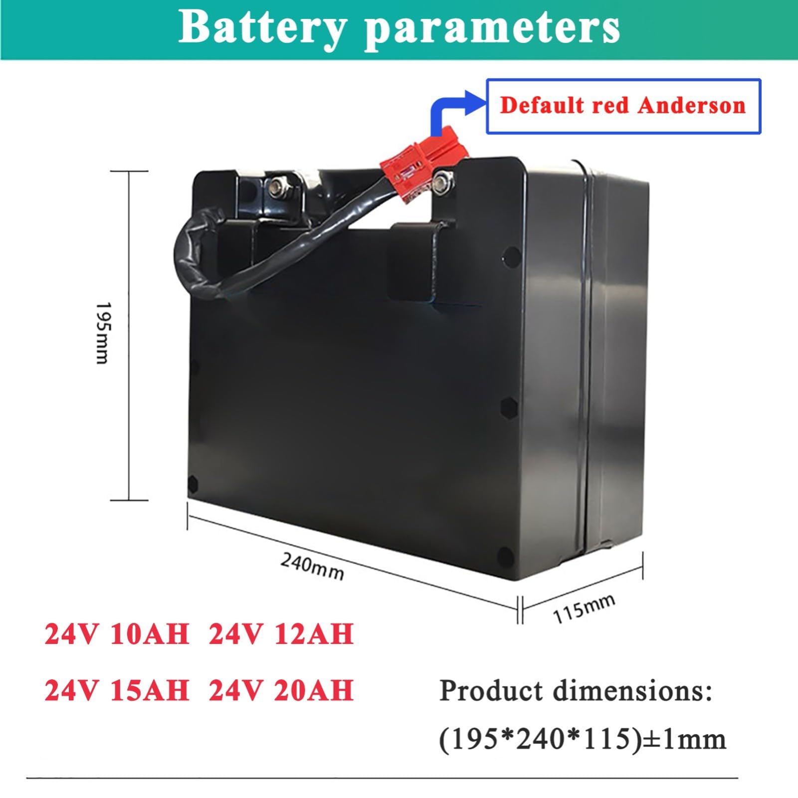 Batería para Silla De Ruedas Eléctrica, Batería De Litio para Silla De Ruedas Eléctrica con Placa De Protección BMS Integrada, Conector Anderson Rojo.
