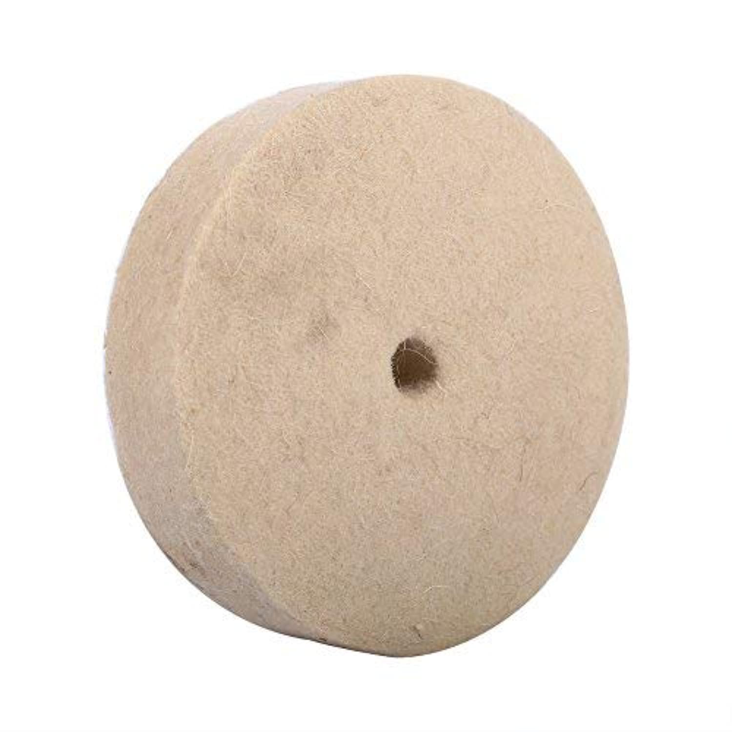 4 disques de polissage ronds en feutre doux - Beige - 100 x 25 mm
