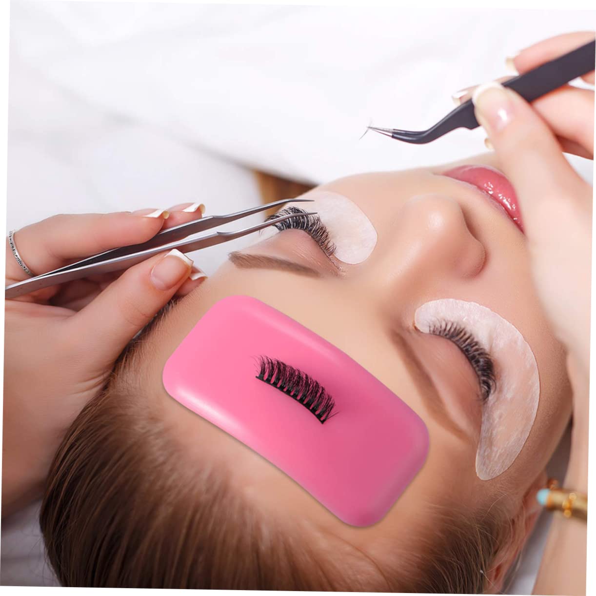 NULYLU Silicone Palette 4pcs Eyelash Grafting Tool Eyelash Pad Makeup Prop Extension Supplies