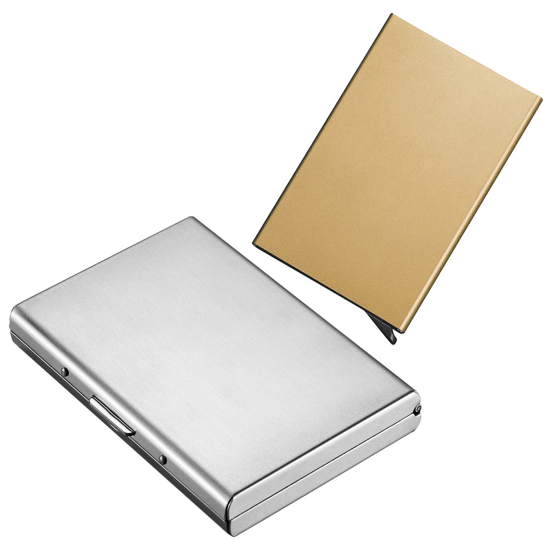 StealodealGold Automatic Pop-Up RFID Case with Silver Debit Cards Keeping Card Holder